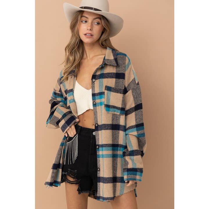 Oversized Boyfriend Shirt Jacket for wholesale by Clothing of America