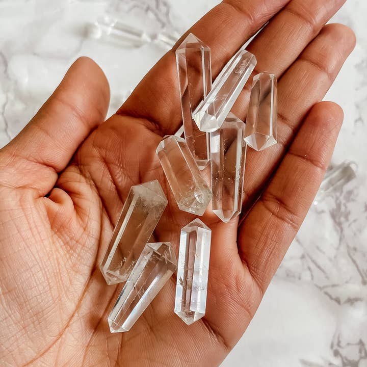 Peach and Pixie - Wholesale Spiritual Stone/Crystal - Clear Quartz Mini Double Terminated Point0
