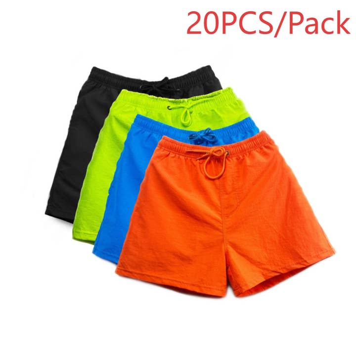 Short de plage pour homme en nylon uni Texlina longueur cuisse 20 pour la vente par TEXLINA