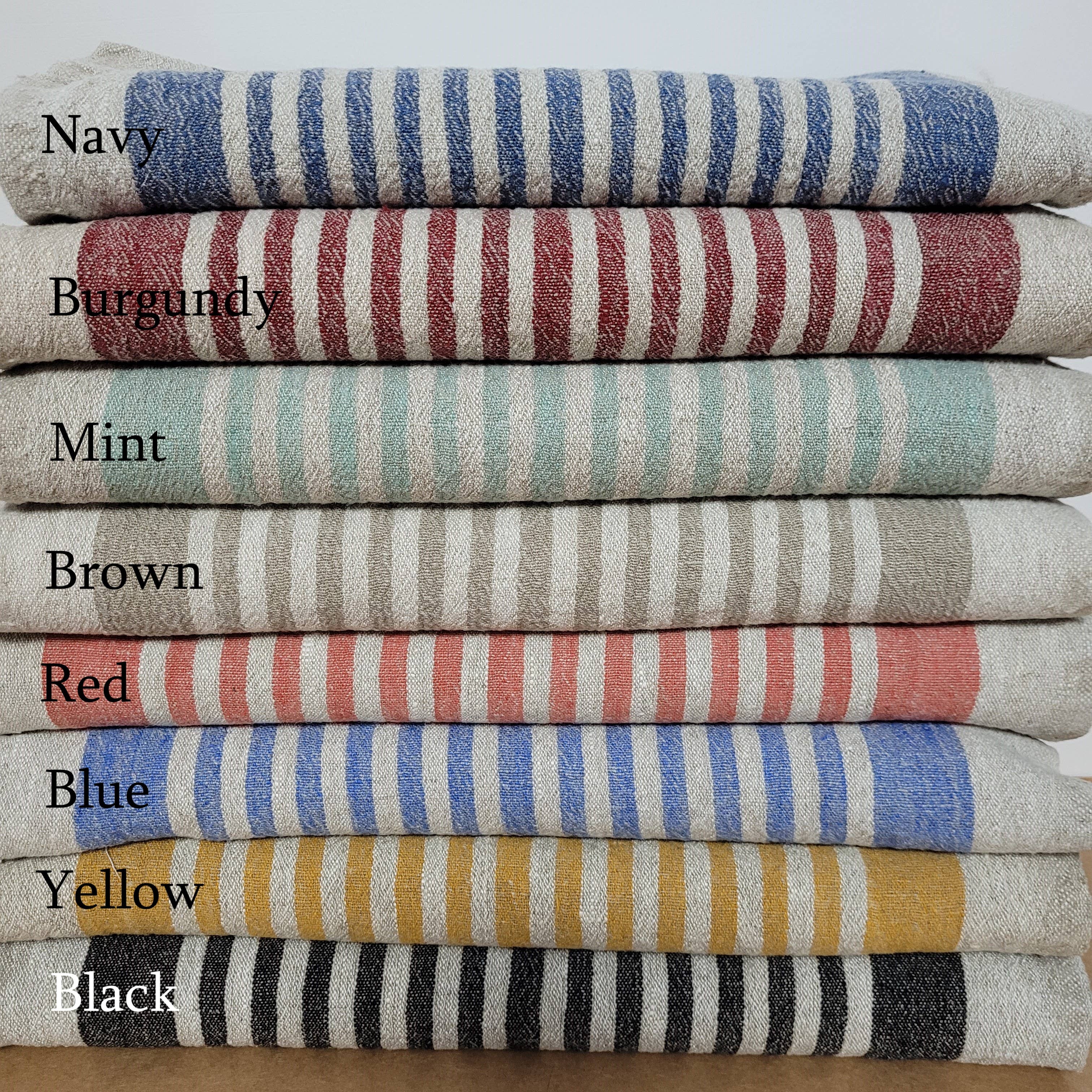 NorraVilla – Guardanapo e pano de jantar por atacado – Natur Vinho Tinto Guardanapos de Linho às Riscas Placemat Provance0