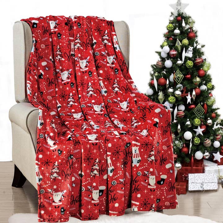 Infinite Basics - Wholesale Throw Blanket - Christmas Blanket Cozy Festive Holiday Throw Blanket 50" x 60"23