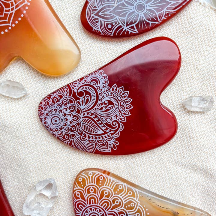 Fractalista Designs - Wholesale Gua Sha Tool - Agate Carnelian Gua Sha Stone Facial Massage Wand Spa Gift5