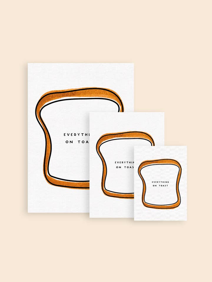 Everything on Toast Art Print for wholesale by Hand and Palm