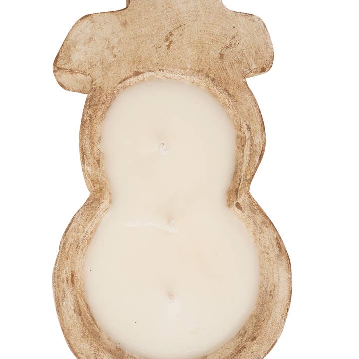My Amigos Imports - Wholesale Candle Holder - Snowman-Farmhouse-Candle Ready Dough Bowl-6x12 inches-Small1