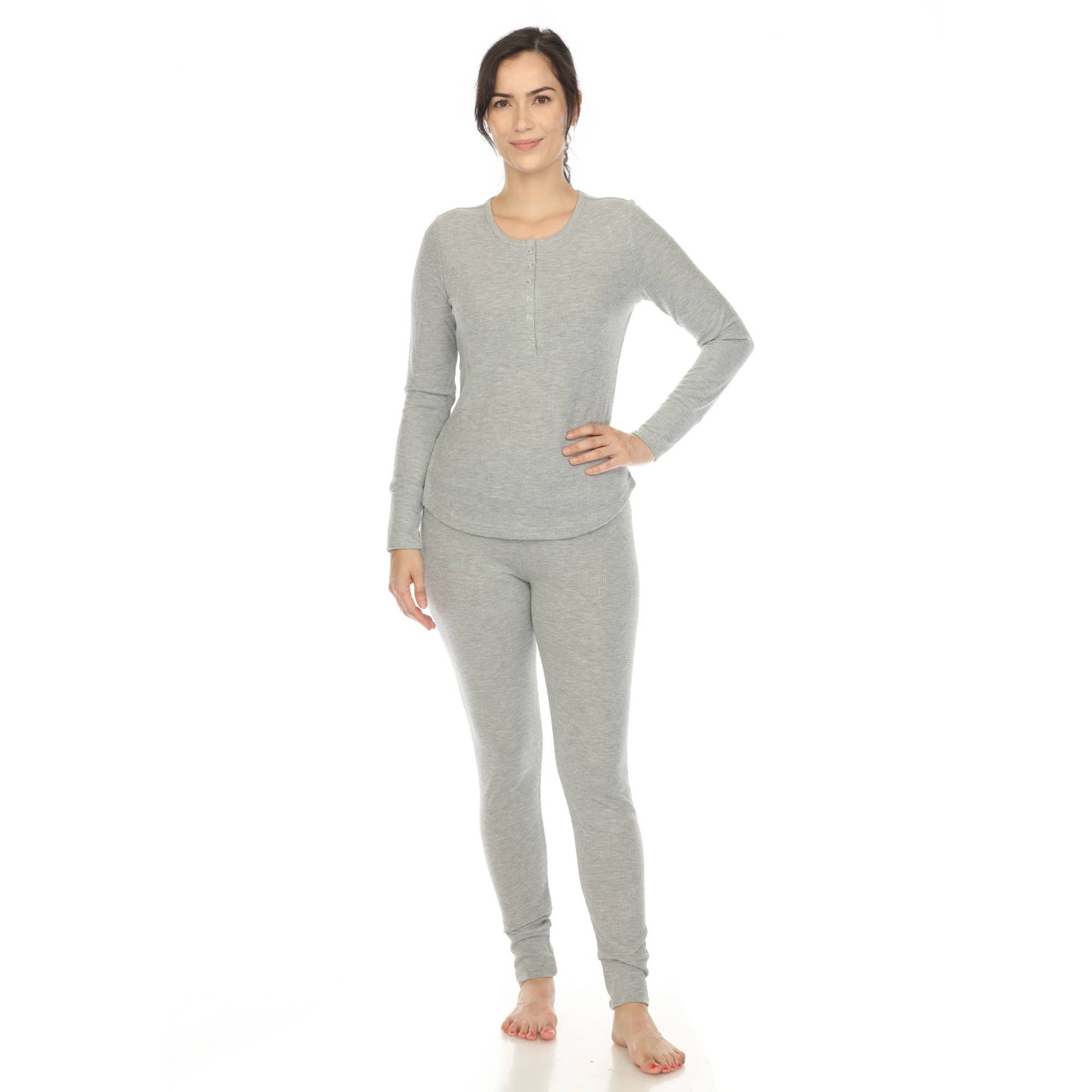 WHITE MARK - Wholesale Sleepwear Set - Women's - Women's Waffle Pajama Set13