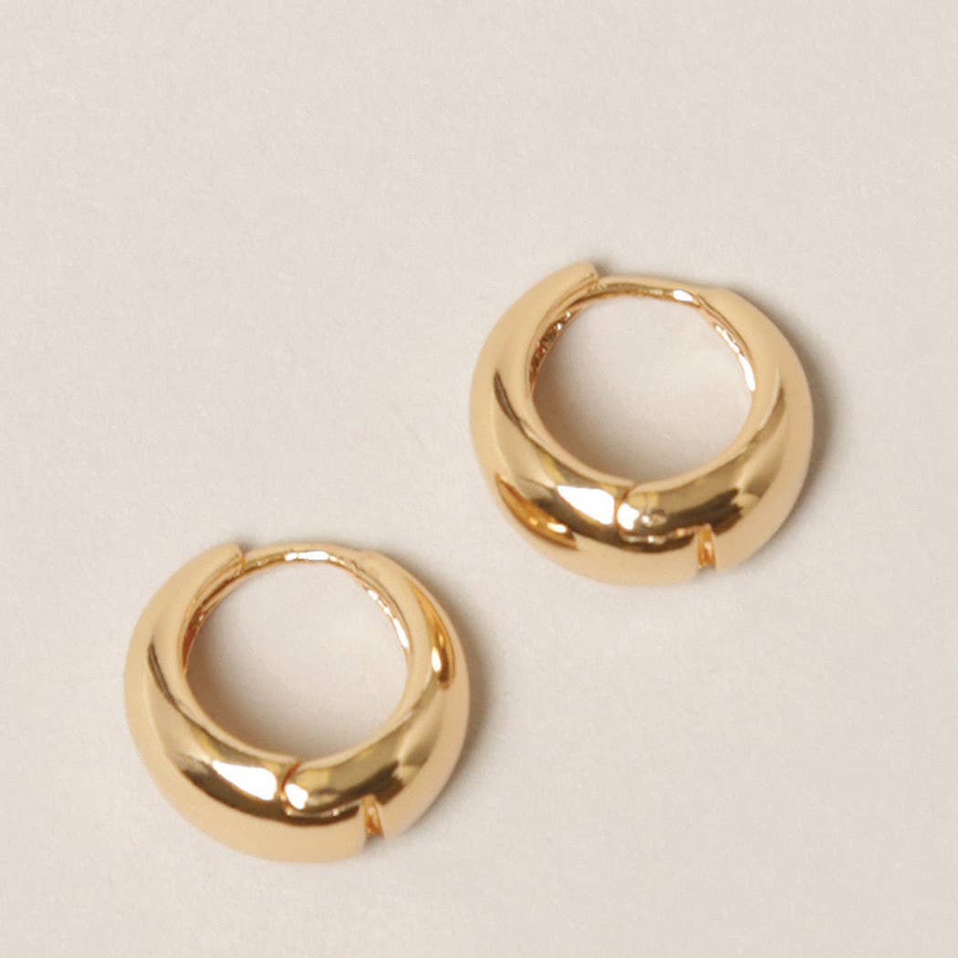 Fashion City - Vente Créoles - Créoles épaisses en or trempé XXS-14 carats0