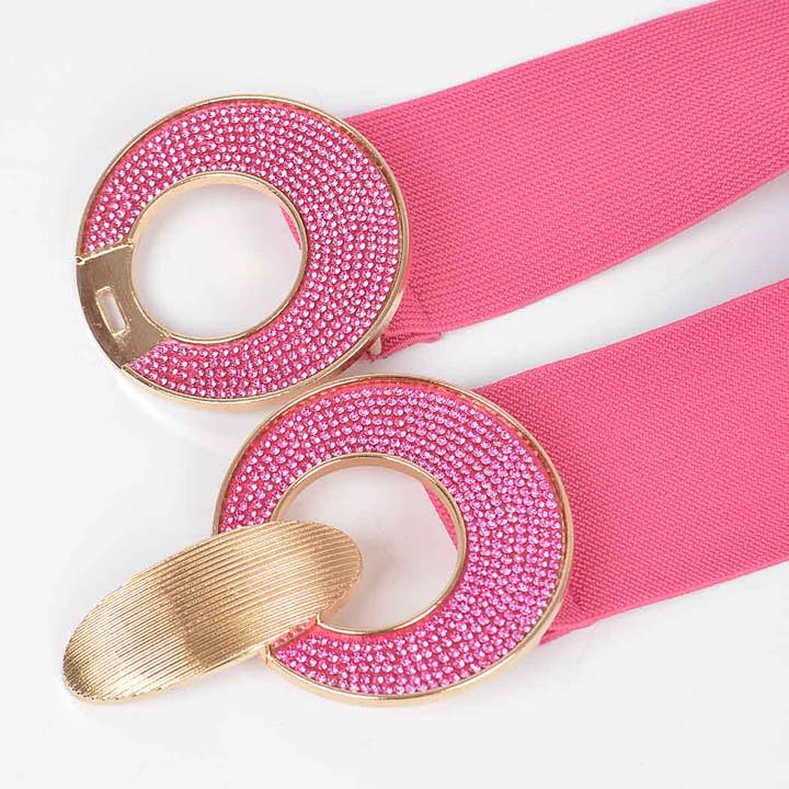 3AM BY H&D ACCESSORIES - Wholesale Belt - Women's - Rhinestone Two Buckle Elastic Belt1