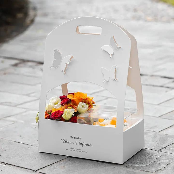 Elegant Design Supply - Wholesale Cake Stand - Butterfly Flower Box with Transparent Cake box included (2 pcs/set)