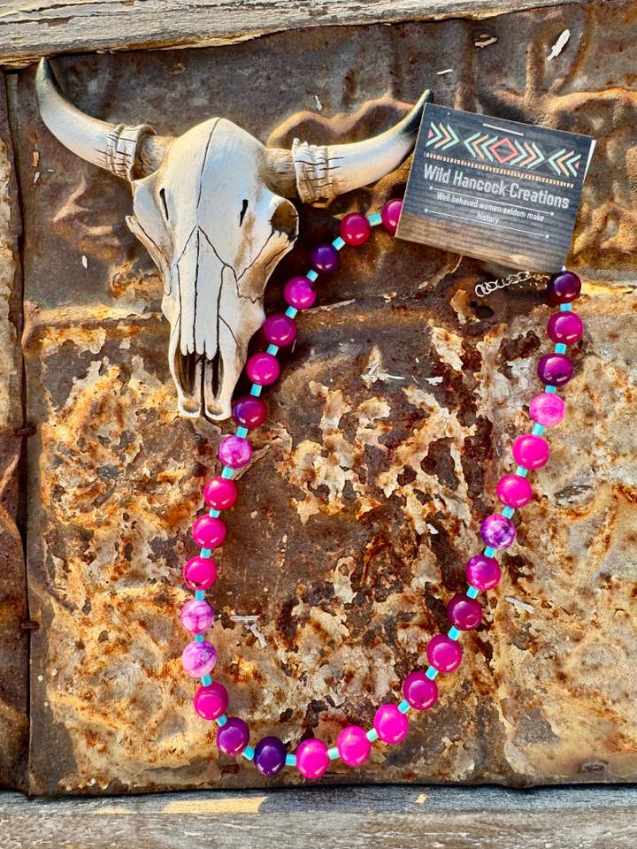 Chunky Choker/Western Boho Ketting/Roze Paarse Choker voor wholesale door Wild Hancock Creations