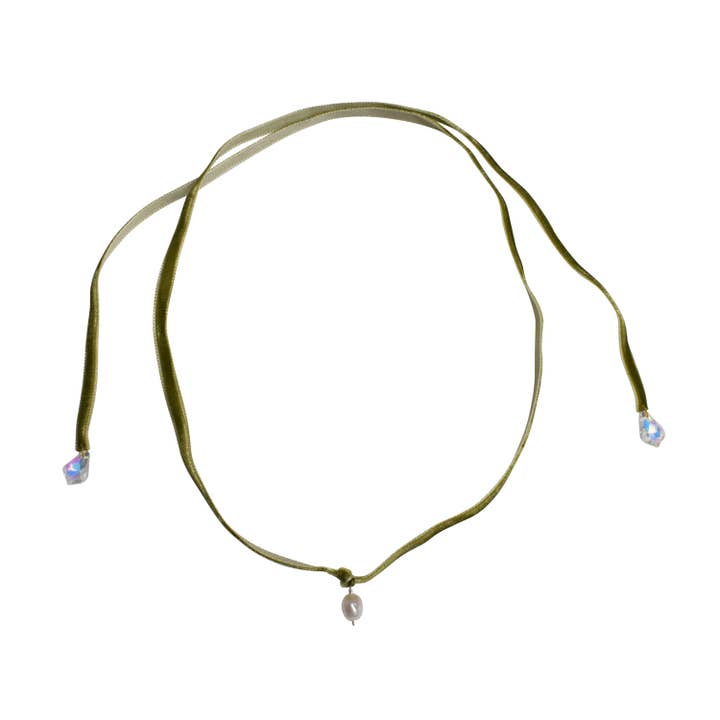 No Wallflower Project – wholesale Choker/collar – Freshwater Pearl Velvet Choker23