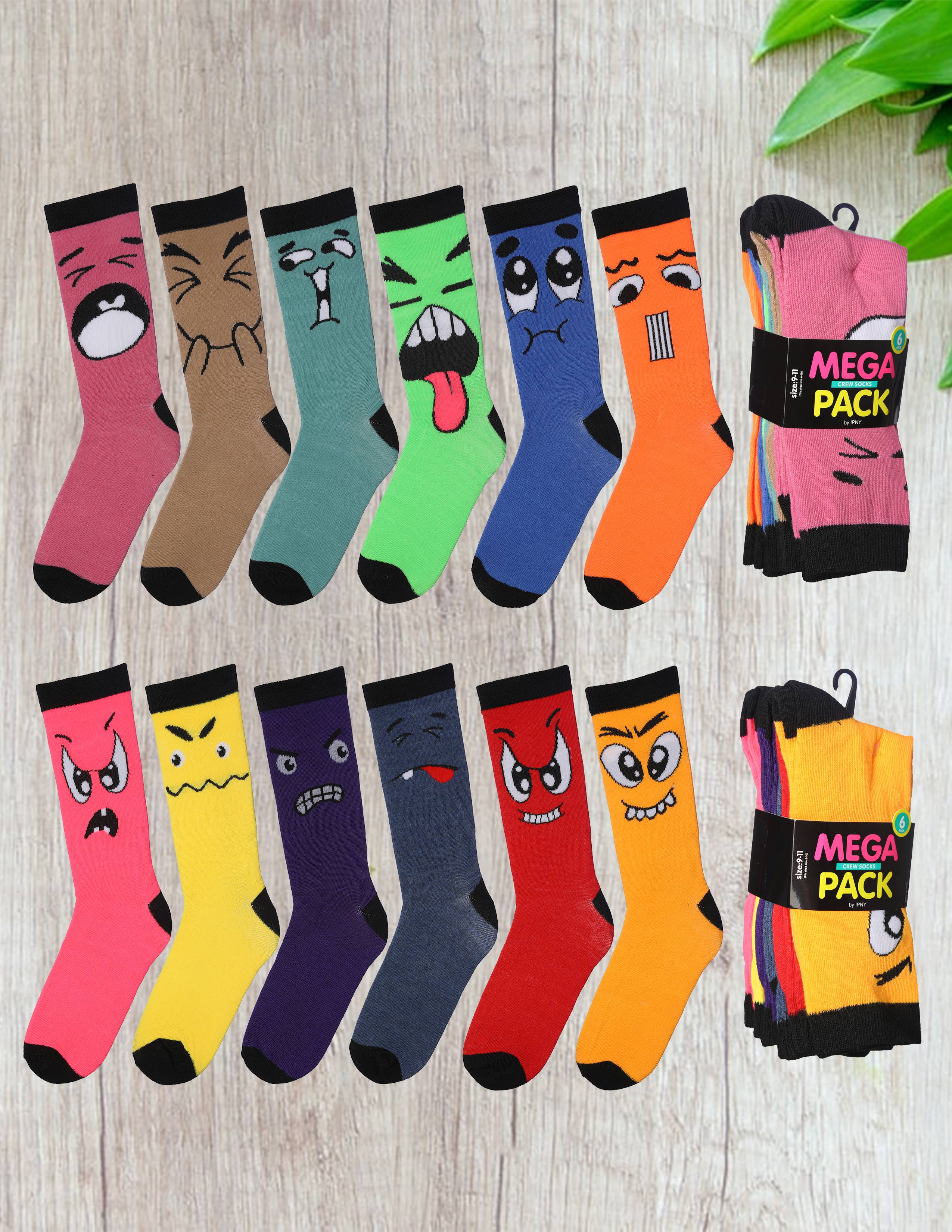 Isadora, Tipi toe, & James Fiallo - Vendita all'ingrosso Calzini - Donna - Calzini da donna con punta tipo Happy Patterned Cool Crew4