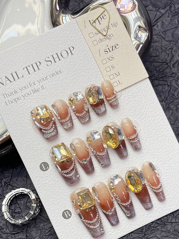 StyleGalX - Wholesale Press-On/Fake Nails - Detachable Rhine Stones Press-On Nails4