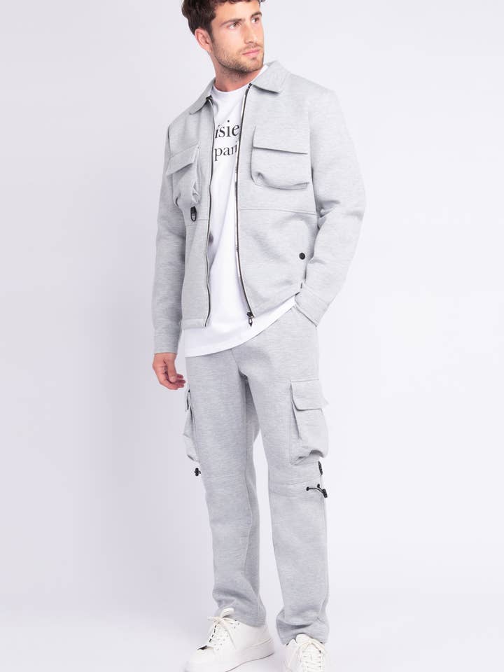 Plain Cargo Pocket Jogger Byxor Grå för wholesale av AARHON