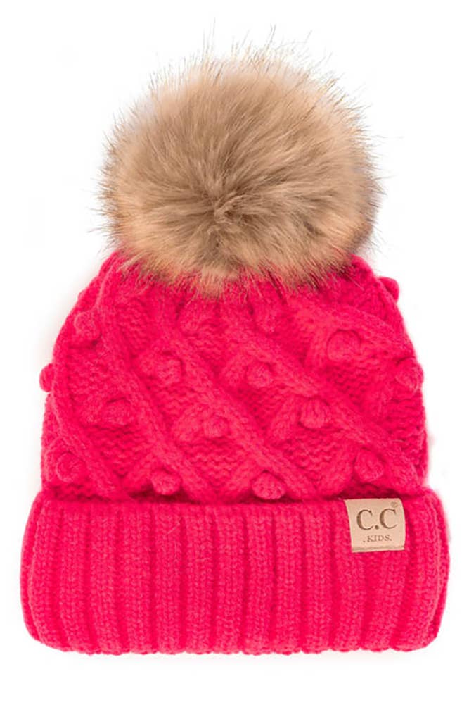 Hana - Wholesale Beanie - Kids - C.C Bobble Beanie Kids Hat2