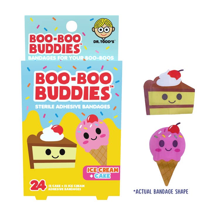 Boo Boo Buddies - Wholesale Bandaids/Bandages - Kids & Baby - Ice Cream and Cake Bandages 24 Ct. Dr. Todd’s Boo Boo Buddies®1