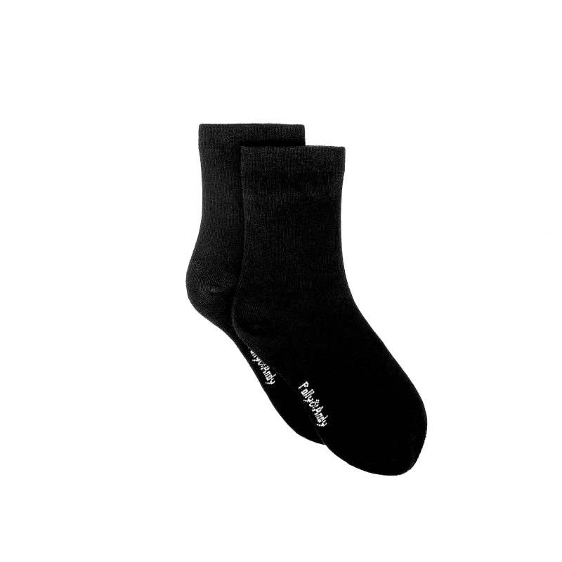 Polly and Andy - Wholesale Socks - Kids - School Black Bamboo Sock (seamless toe) - Kids