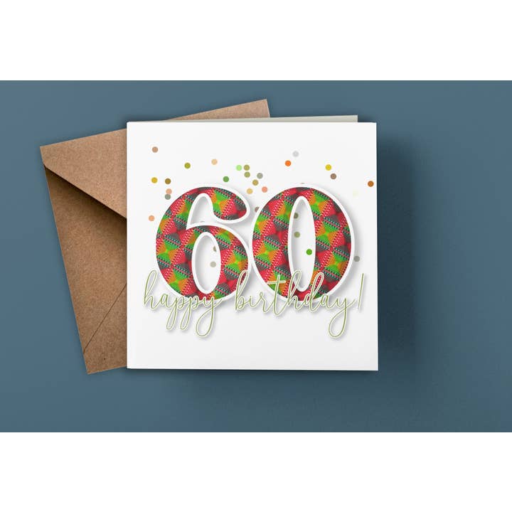 Happy 60th Birthday! for wholesale by Aziza Illustrates