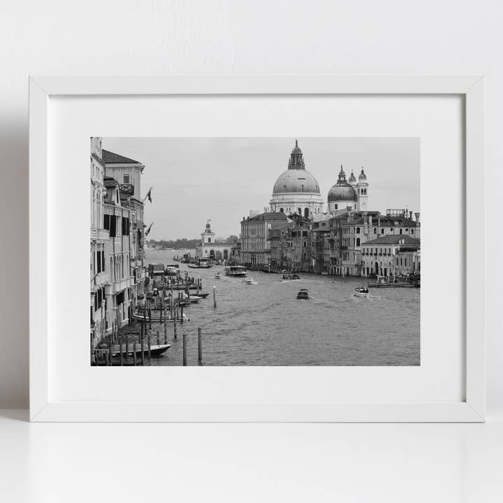 Venice Italy Grand Canal Fine Art Black And White Photography Print for wholesale by Mo & Paul Photography