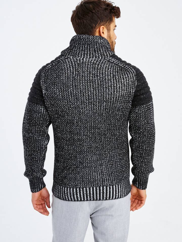 Leif Nelson GmbH - Wholesale Knit Sweater - Men's - Men's Knit Sweater Chunky Knit Shawl Collar LN-523515