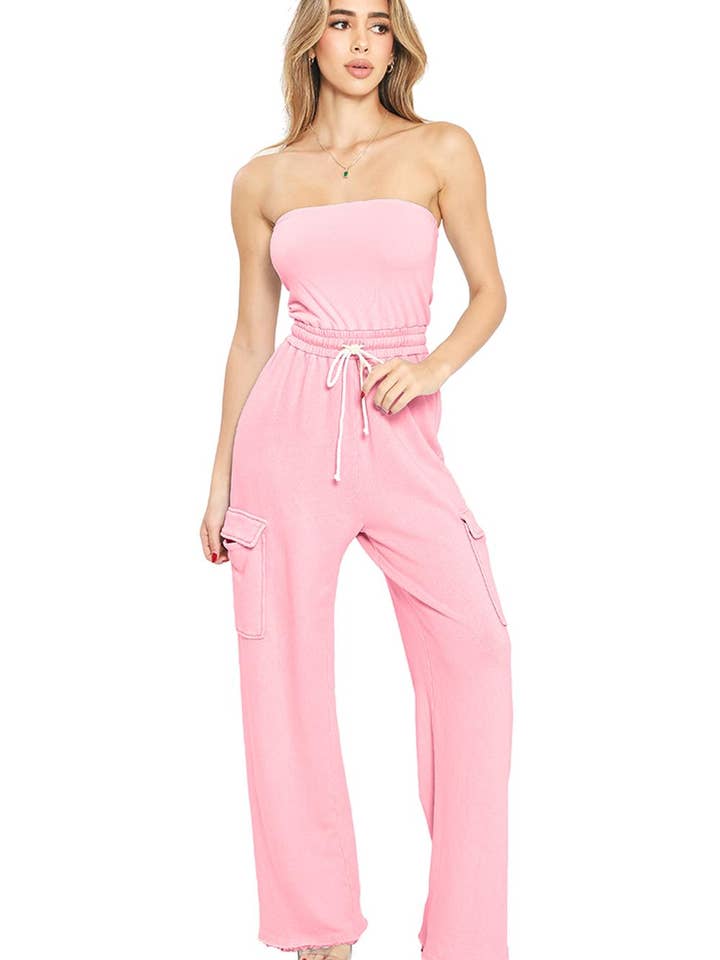 CARGOJUMPSUIT-ZONDER BANDJES IN MINERAALWAS-JP3007 voor wholesale door LA LUXE