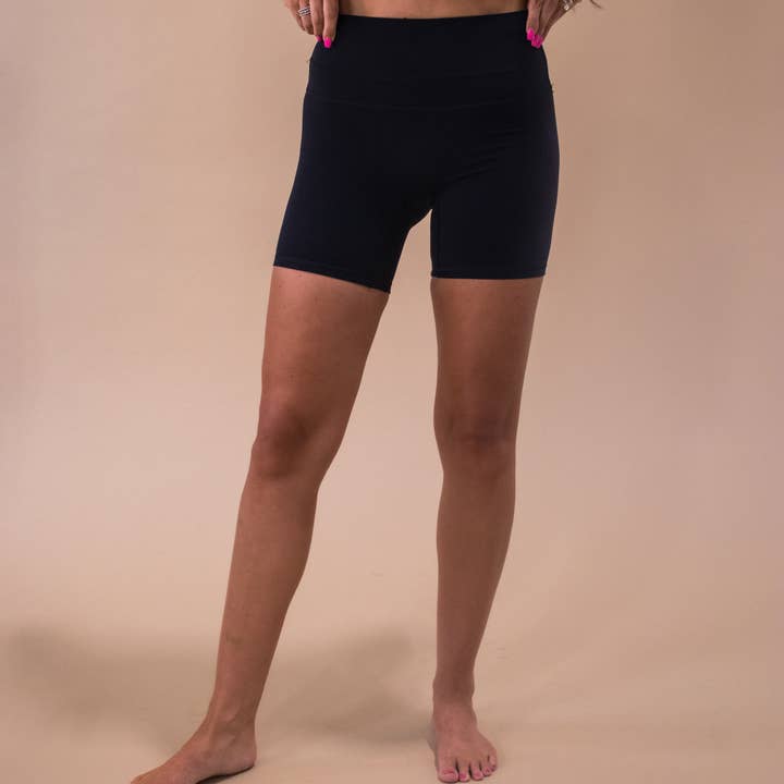 AIRE Ultra-Soft High Waist Biker Shorts | 5" | Black for wholesale by DYM Athletics