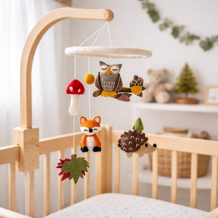 Ganapati - Vente Mobile pour bébé - Mobile en feutre pour bébé - Amis de la forêt