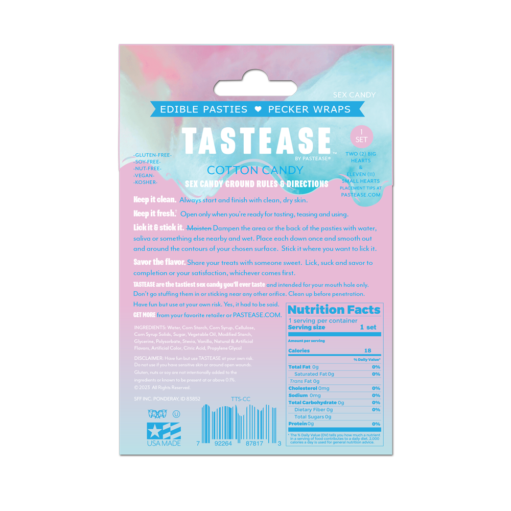 Pastease® – wholesale Cotton candy – Tastease: Edible Pasties & Pecker Wraps in Cotton Candy2