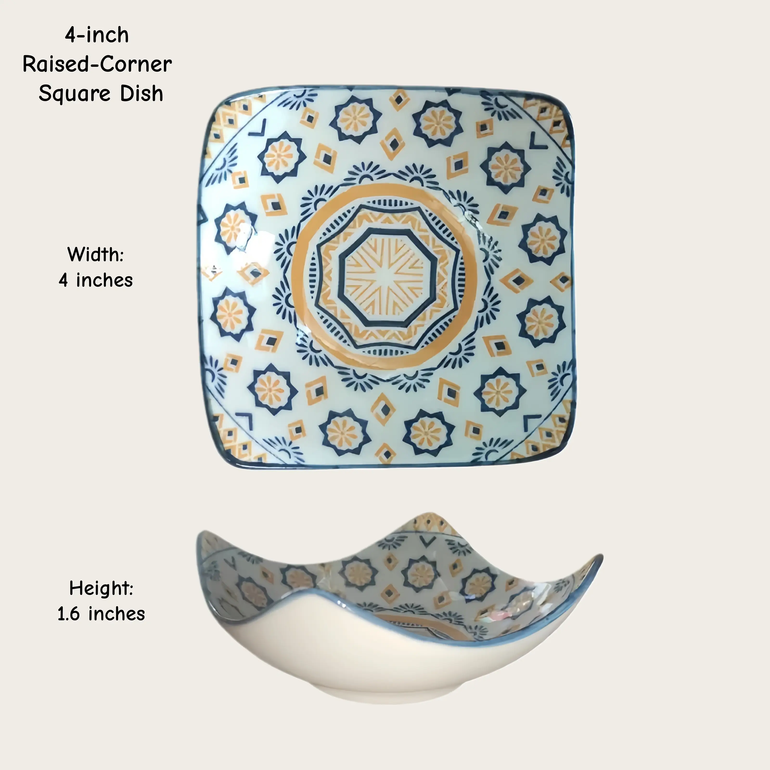 Otterware - Vente Bols à condiments/sauces - Plats à trempette en céramique style marocain (6 styles)25