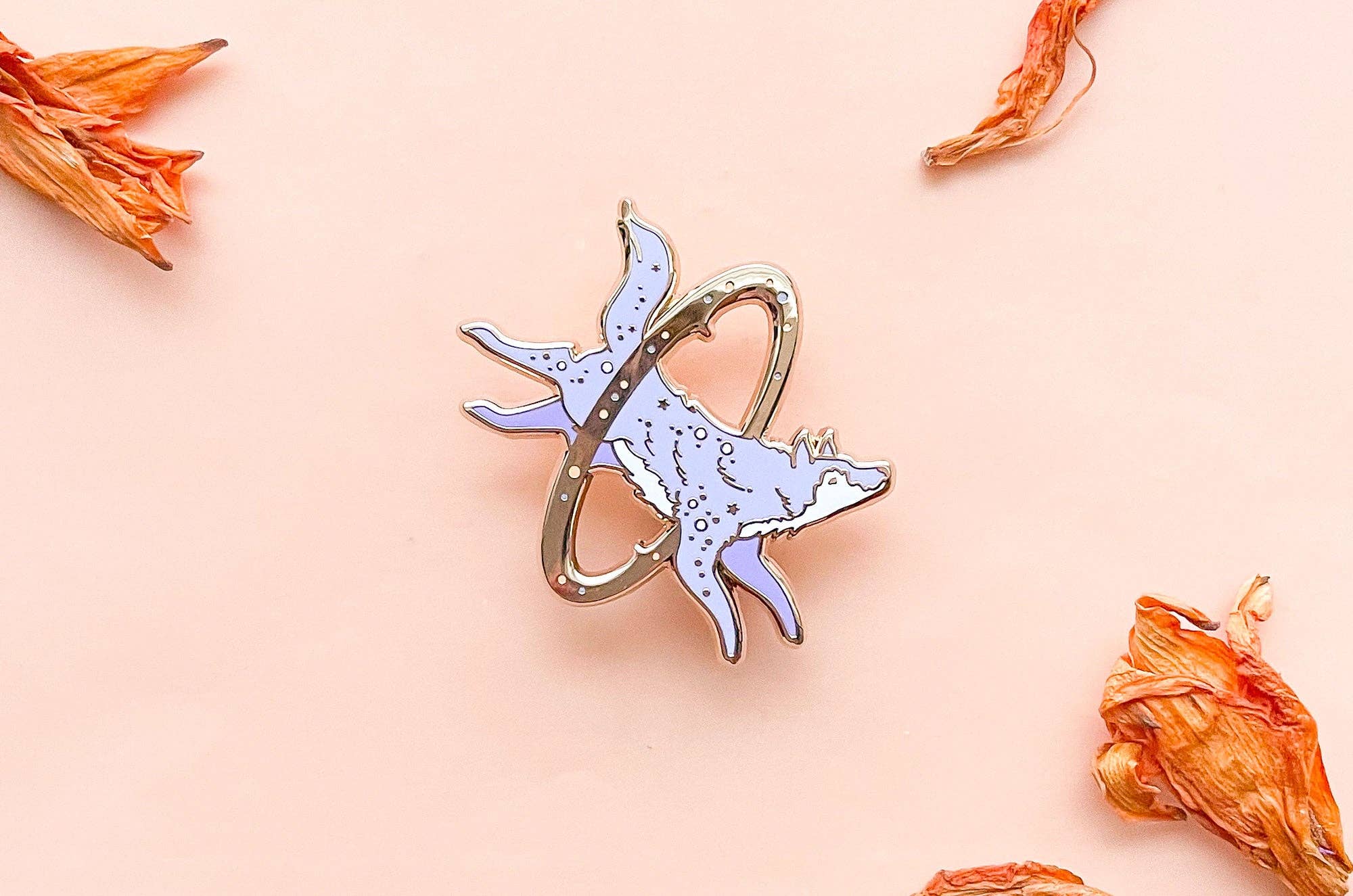 Alum and Ink - Wholesale Lapel Pin/Button - Cosmic Wolf Enamel Pin3