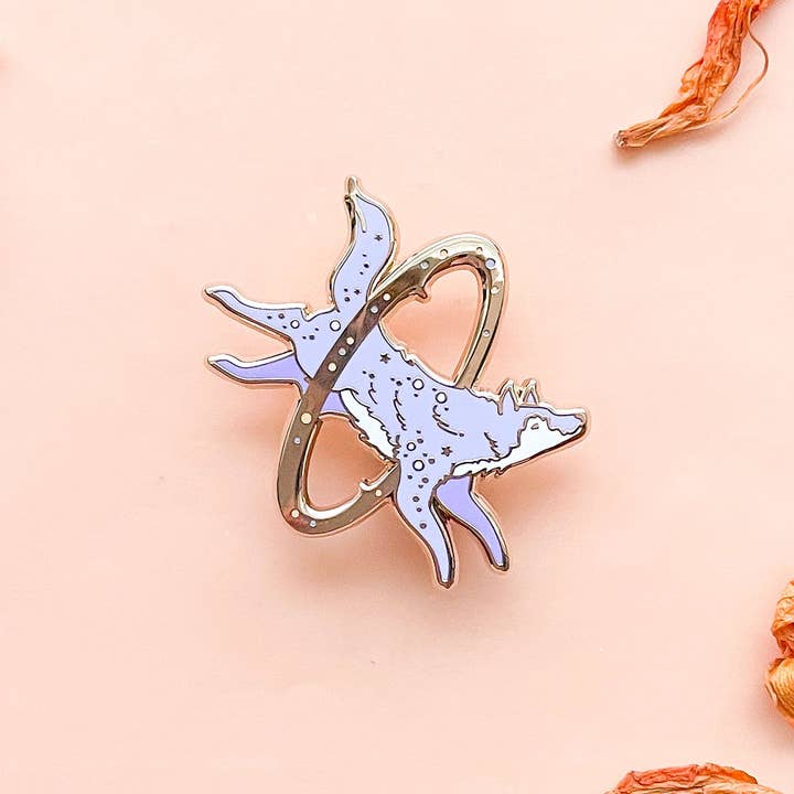 Alum and Ink - Wholesale Lapel Pin/Button - Cosmic Wolf Enamel Pin3