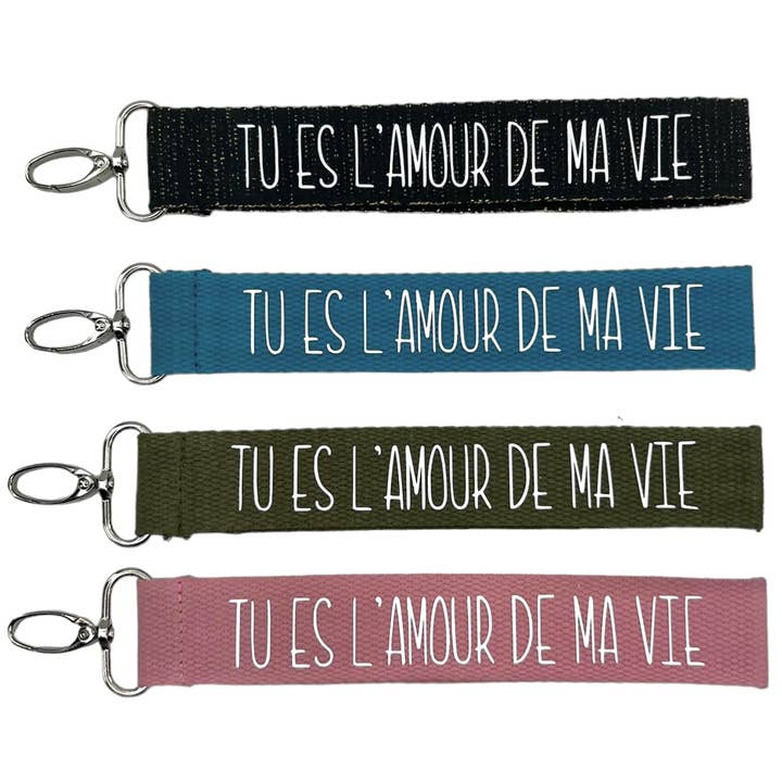Strap keychain, “You are the love of my life” for wholesale by Emmanuel Création