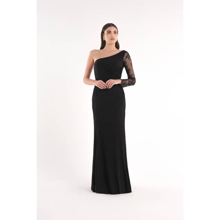 Long Lace One-shoulder Dress for wholesale by Kuea Italian Style