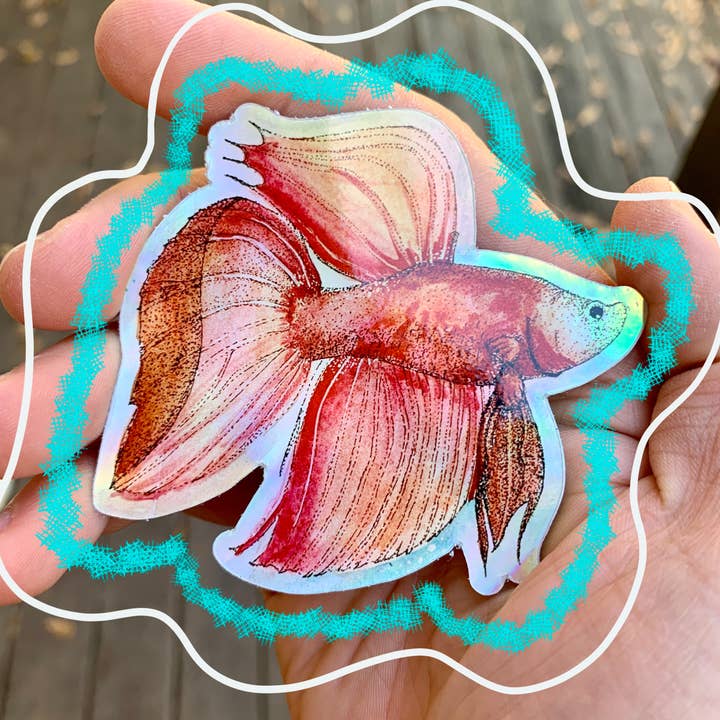 Uncle Dunc's Sticker Shoppe - Wholesale Sticker - Betta Fish {sticker}1