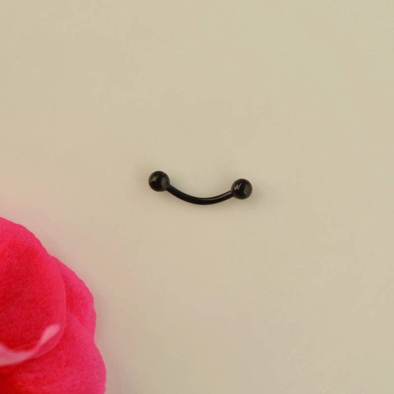 StockJWL - Wholesale Single Earring - Eyebrow Bar Piercing Curved Barbell Vertical Labret Piercing Rook Daith Cartilage Helix Tragus 6mm 8mm 10mm 12mm11