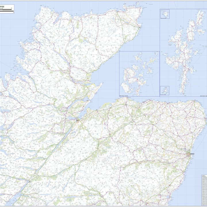 Carte routière régionale du nord de l'Écosse, des Orcades et des Shetland pour la vente par Map Marketing Limited