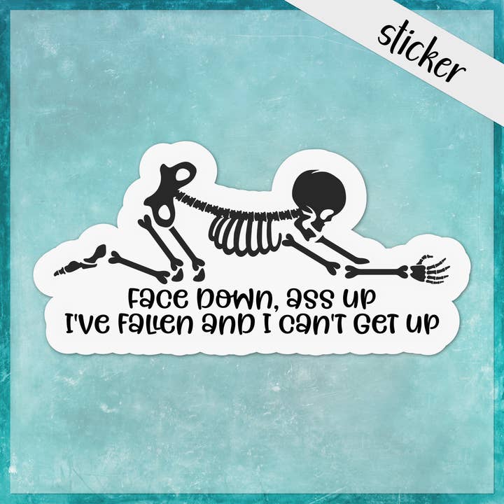 Fallen, Can't Get Up Funny Sticker, Chronic Illness, Injury for wholesale by CandiMaker