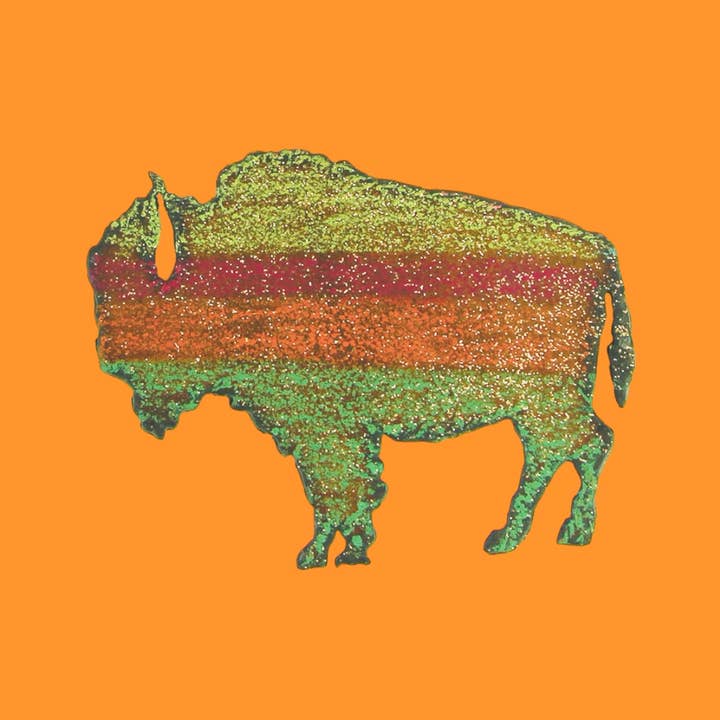 Imán de búfalo Western Metal reciclado Oklahoma sudoeste para venta al por mayor de Whimsies