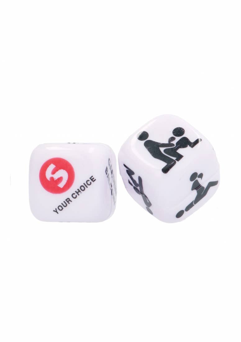 White Take the Gamble Sex Dice for wholesale on Faire