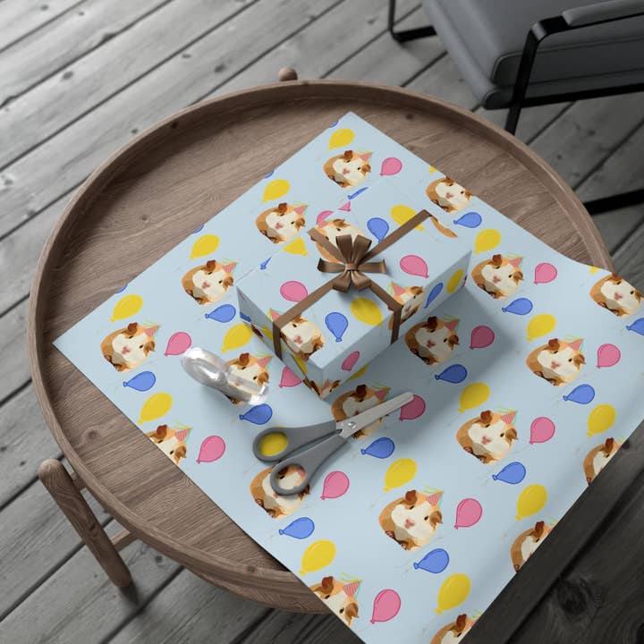 Sazzlebybell - Wholesale Flat Wrap - Guinea Pig Gift Wrap Papers