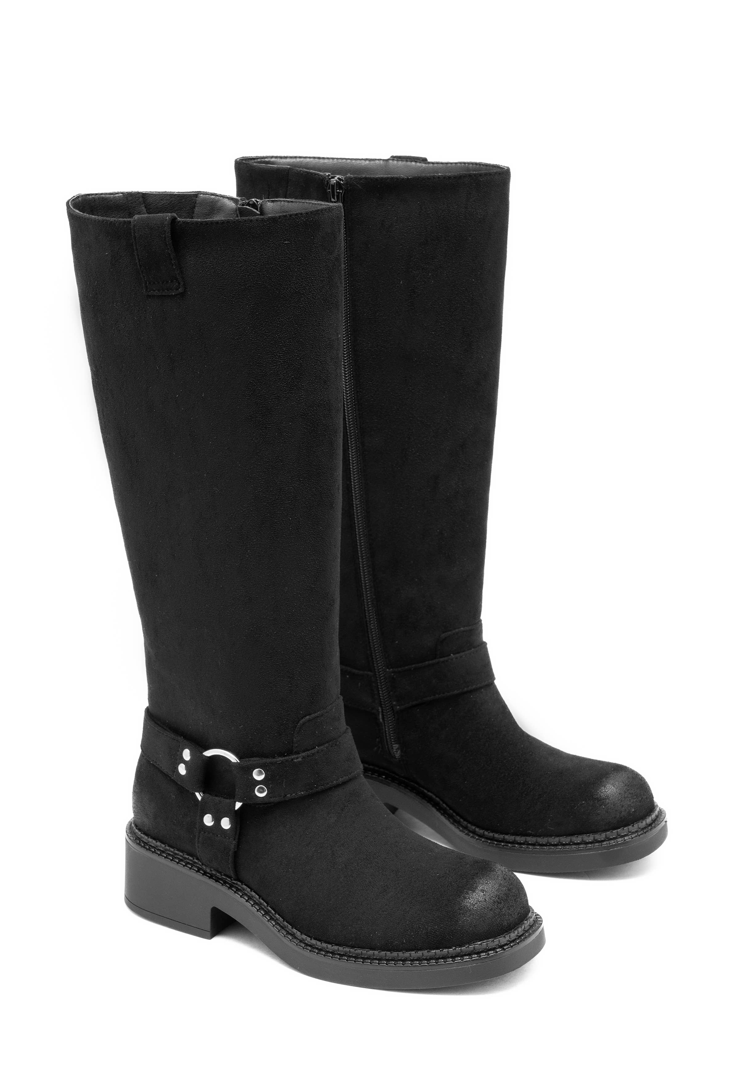C'M PARIS - Wholesale Boots - Women's - Studded Harness Biker Boot 683561