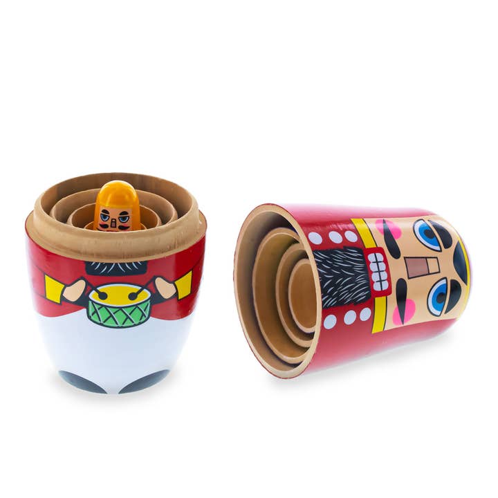 BestPysanky – Großhandel Dekofigur – Satz von 5 Nussknacker Holz-Nistpuppen 14 cm3