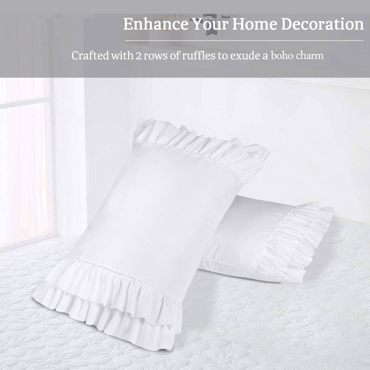 HIG - Wholesale Bedding Pillowcase/Sham - 2 Piece Handcraft Chic Ruffle French Country Style Pillow Shams20