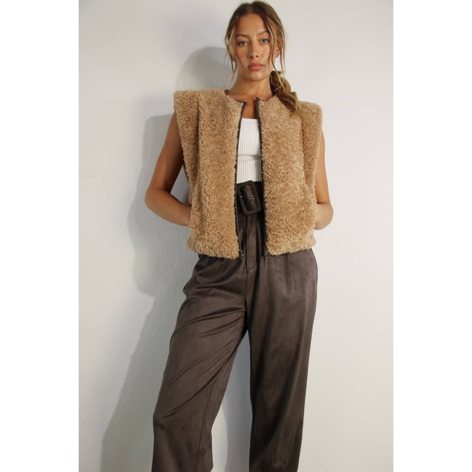 BROWN SUEDE PANTS for wholesale on Faire3