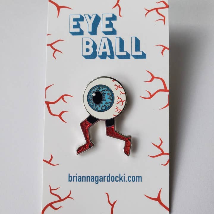 Brianna Gardocki Art - Wholesale Lapel Pin/Button - Eyeball Enamel Pin, Glitter, Boots, Funny, Funky1