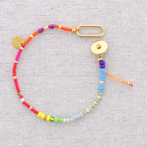 Pulseira Aço Contas Missangas Pedras (Tamanho Infantil) por atacado de Sonata