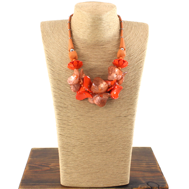 Pretty Persuasions - Vendita all'ingrosso Collane di perline/perle - N24276 Collana in poliresina Exotic Bloom8