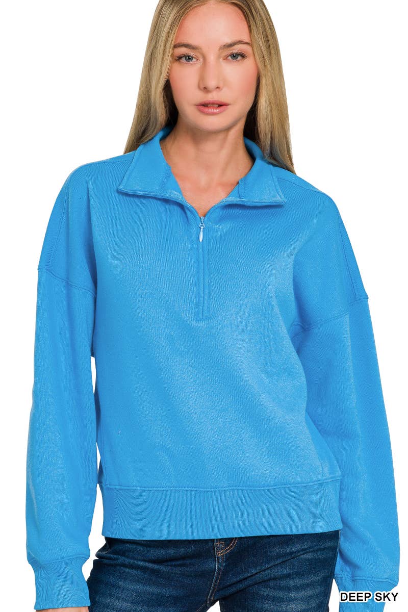 42POPS - Wholesale Sweatshirt - Dames - .0913 Fleece Hoge Hals Half Zip Sweatshirts SI-2874212