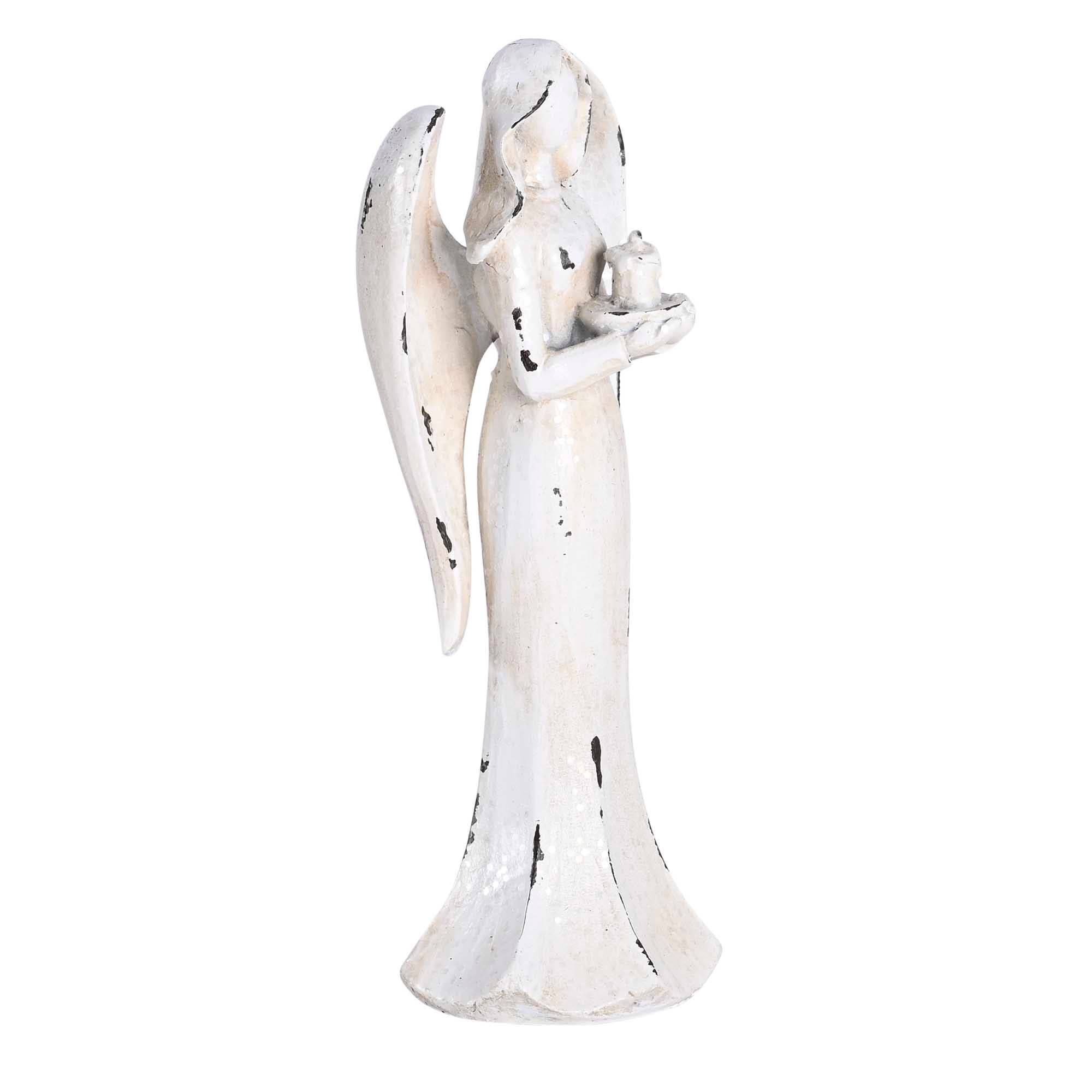 Dicksons - Wholesale Decorative Tabletop Object - Angel Figurine Distressed Holding Candle2