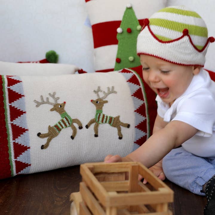 Melange Collection - Wholesale Throw/Decorative Pillow - Handmade Reindeer Duo Christmas Pillow1