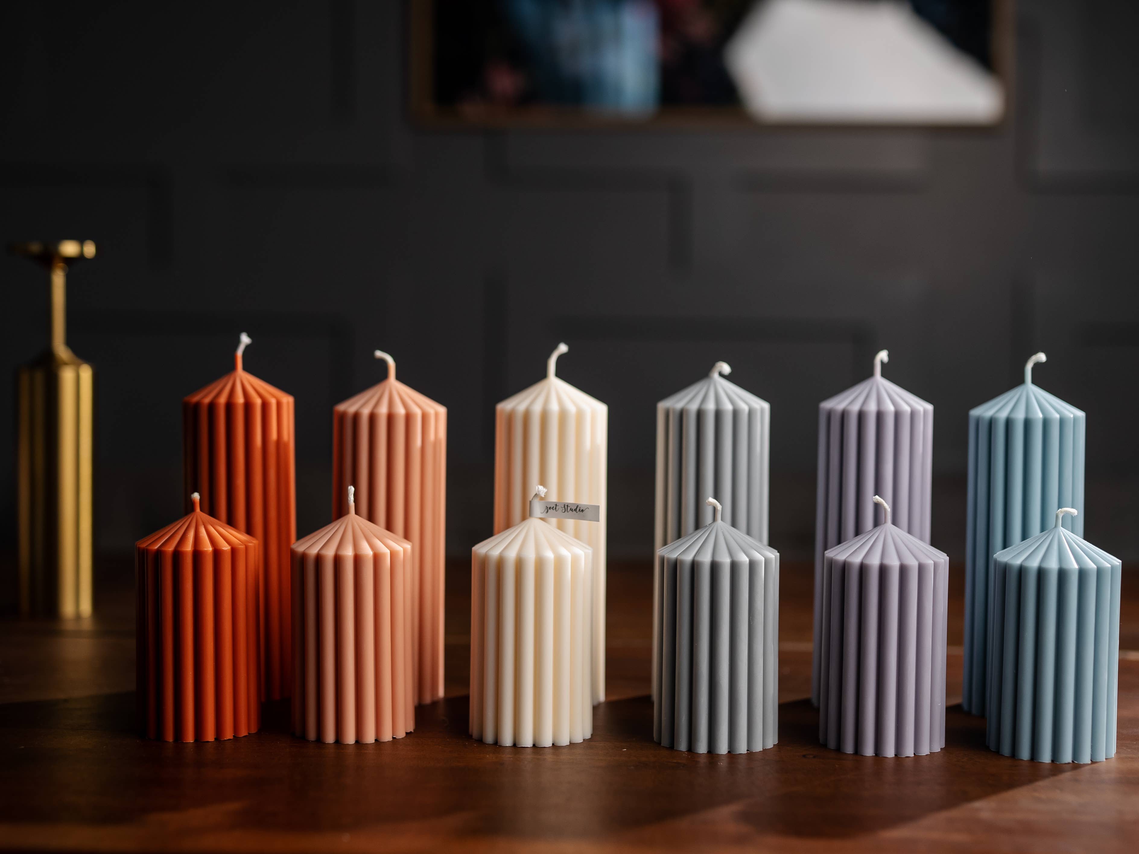 ZOETSTUDIO - Wholesale Pillar Candle - Large Ribbed Pillar Candles | Soy Wax | 110 hrs burn time14